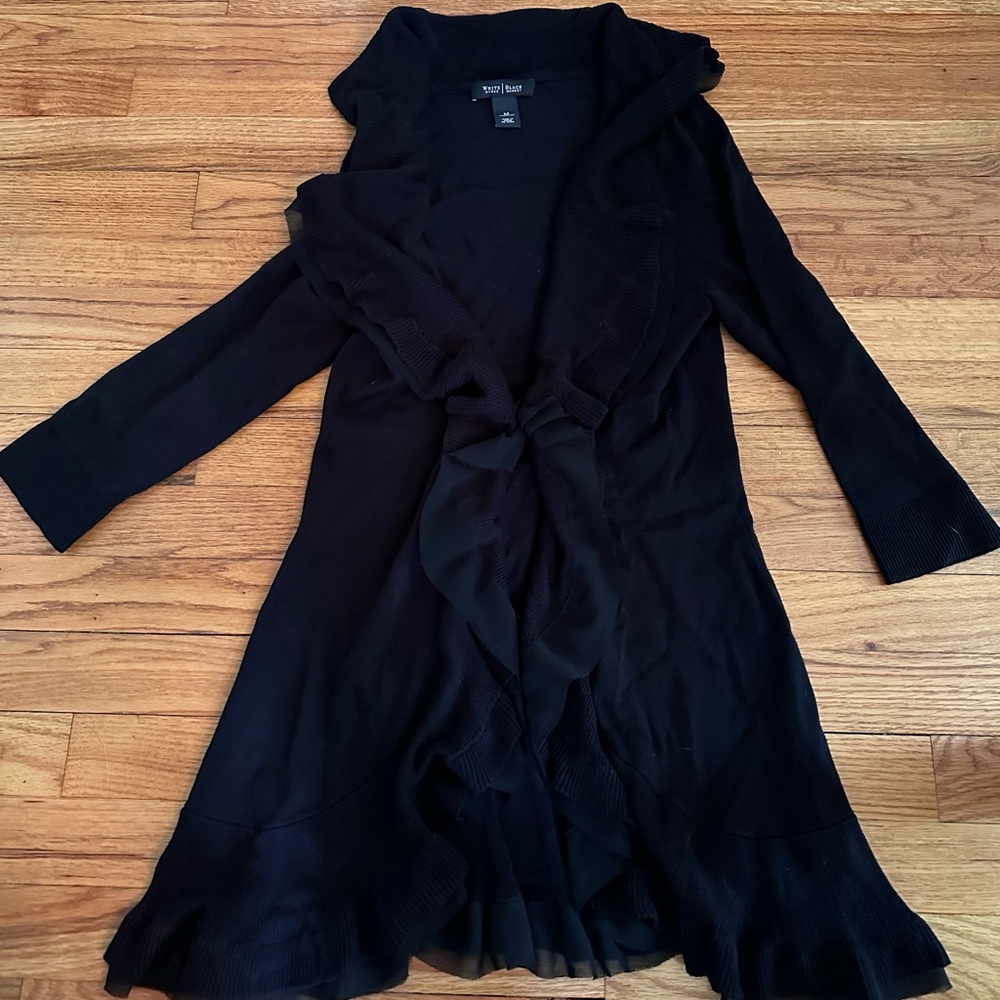 WHBM black flare cardigan